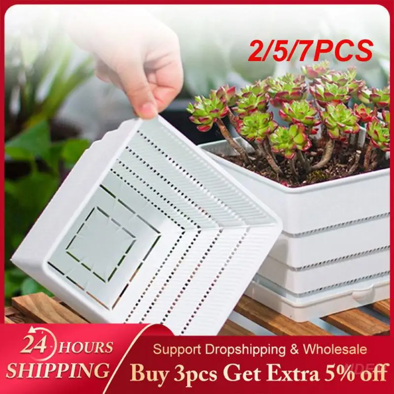 2/5/7PCS Breathable Flower Pot The New Durable Flowerpot Seedling Pot Large Not Easily Deformed Pots And Planting