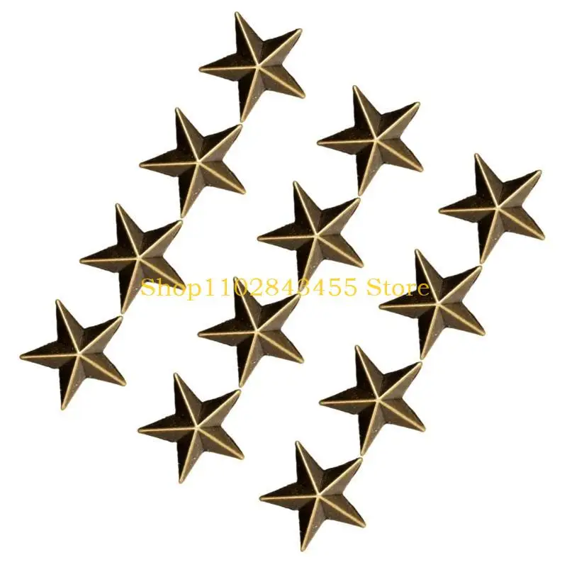 49MC 12pcs อินเทรนด์ Five Pointed Star Collar เข็มกลัด Badge Retros Pin