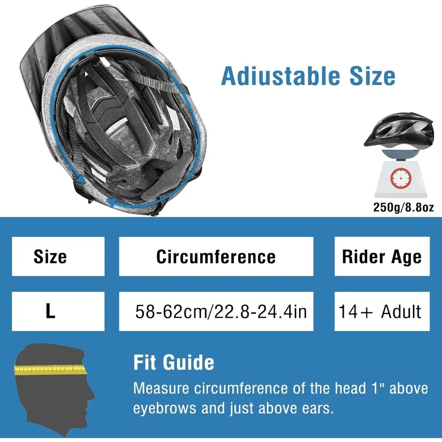 Fietshelm voor volwassenen voor dames en heren Afneembaar vizier voor mountainbiken CPSC SafetyCertified Stijlvolle duurzame fietshelm w