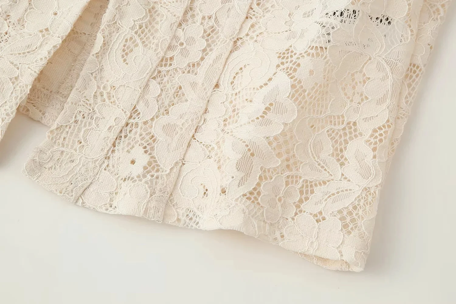 KONDALA High Street Chic Damen-Kleidanzug mit Spitzenmuster, Knotenknopf, Langarm-Oberteil, Trägerloses Kleid, Mode 2026 Sommer-Herbst-Anzug – Detail 9