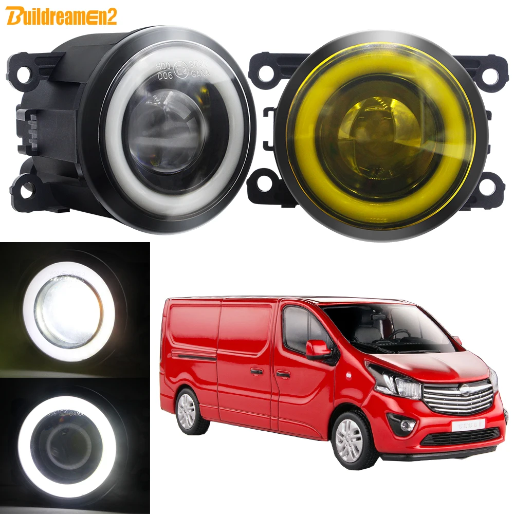

2 X автомобильные противотуманные фары «ангельский глаз» для Opel Vauxhall Vivaro 2014-2022 30 Вт H11 светодиодные противотуманные фары COB DRL дневные ходовые огни