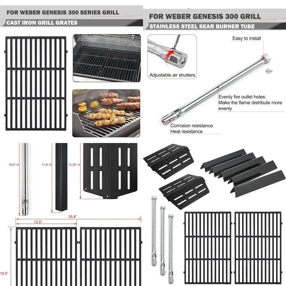 

Weber Genesis E-310/E-330/S-330 EP-330 S-310 Grill Replacement Parts: 7621 Flavorizers, 7524 Grates, 65505 Heat Deflector, 62752