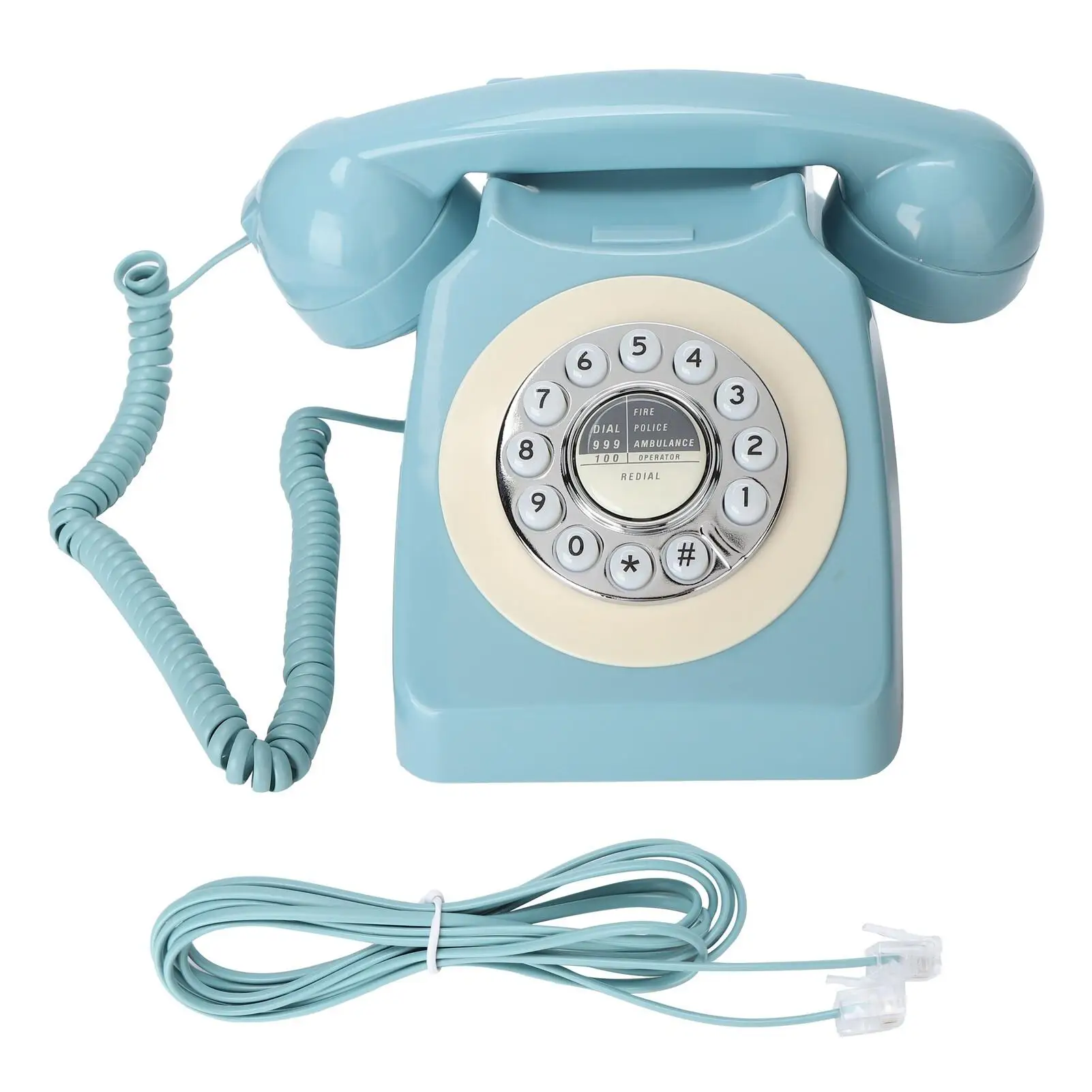 Retro Rotary Landline Telephone for home & Office - Classic Design, Corded Desk Phone, Vintage Style