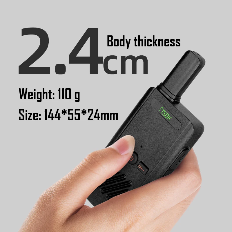 ITSOK Mini Ultra-Thin Mini Two-Way Radio, USB-C Charging, 3 Colors Available,Portable Walkie Talkie Long Range