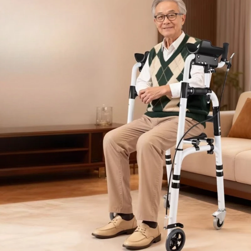 

Elderly Rehabilitation Train Walker Device with Arm Support Walking Sticks Rollator Walkers Standing Frame Walker with Handbrake