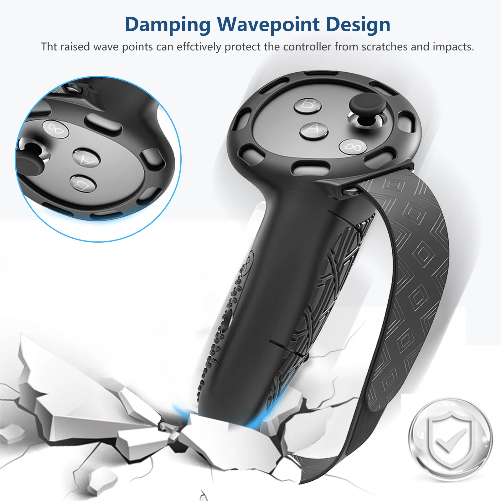 Silicone Handle Cover for Meta Quest3/Quest3S with Battery Opening Accessory New