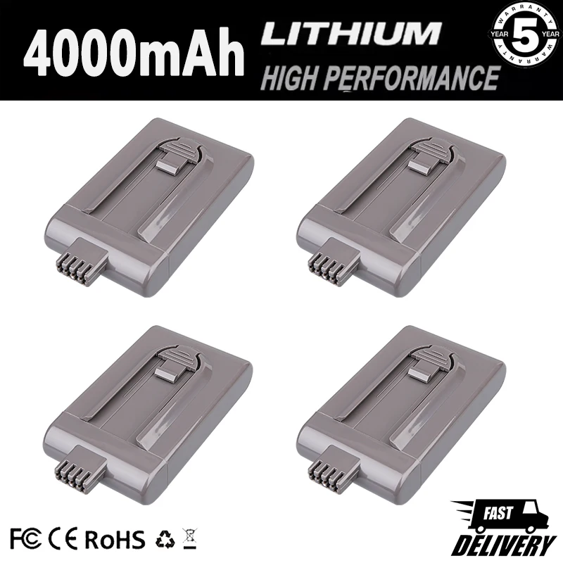 

1/2/4Pcs DC16 4.0Ah Replace for Dyson 22.2V Li-ion Battery Pin Compatible with Vacuum Cleaner Animal 912433-03 912433-04 BP01