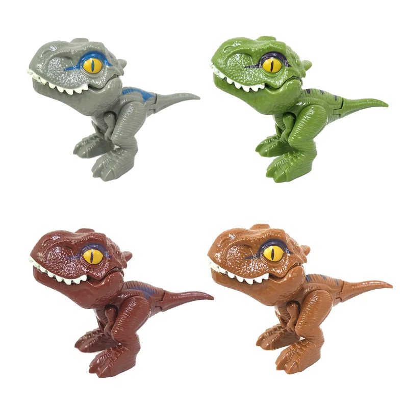 4PCS Biting Finger Dinosaurs Toys for Kids Mini Simulation Dinosaur Tricky Model Set Dino Movable Joints Kids Birthday Toys Gift