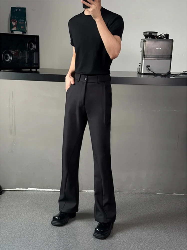 

Брюки Bla Slim Fit с высокой талией, расклешенные, повседневные, для высоких мужчин, Cleanfit, для отдыха, прямые, на молнии, длинные