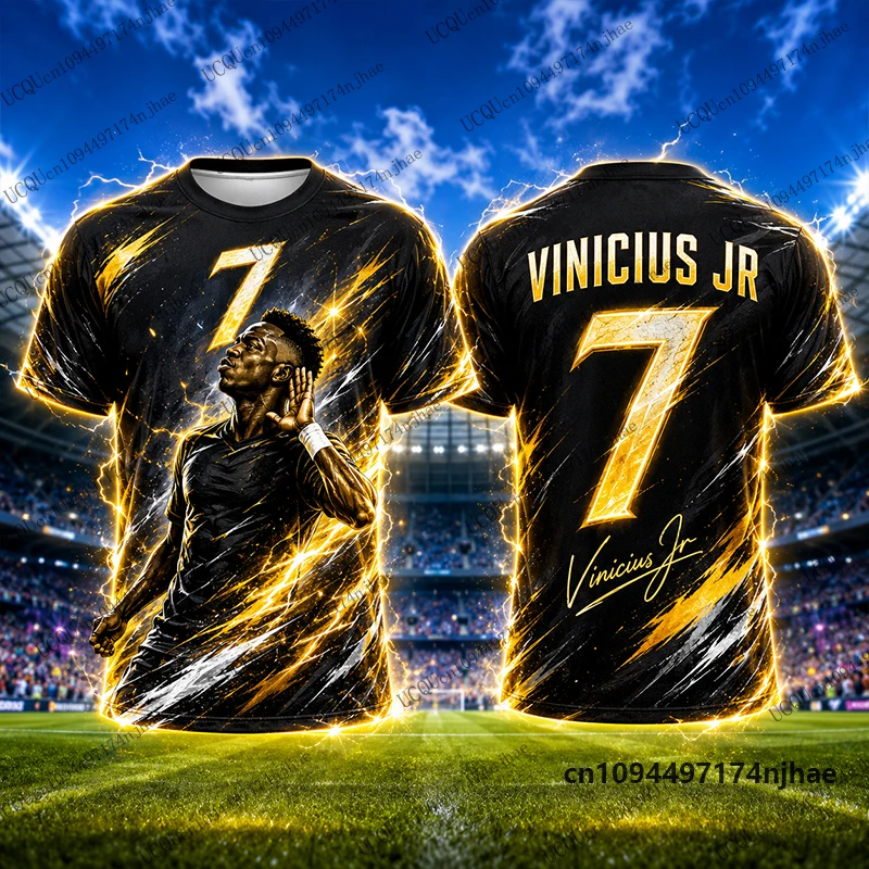 2027 Neues spezielles Vinicius Jr. Nr. 7 bedrucktes Fußballtrikot für Herren-T-Shirts, schnell trocknende Sommer-Sport-T-Shirts, lässige Oberteile für Kinder/Erwachsene – Detail 8