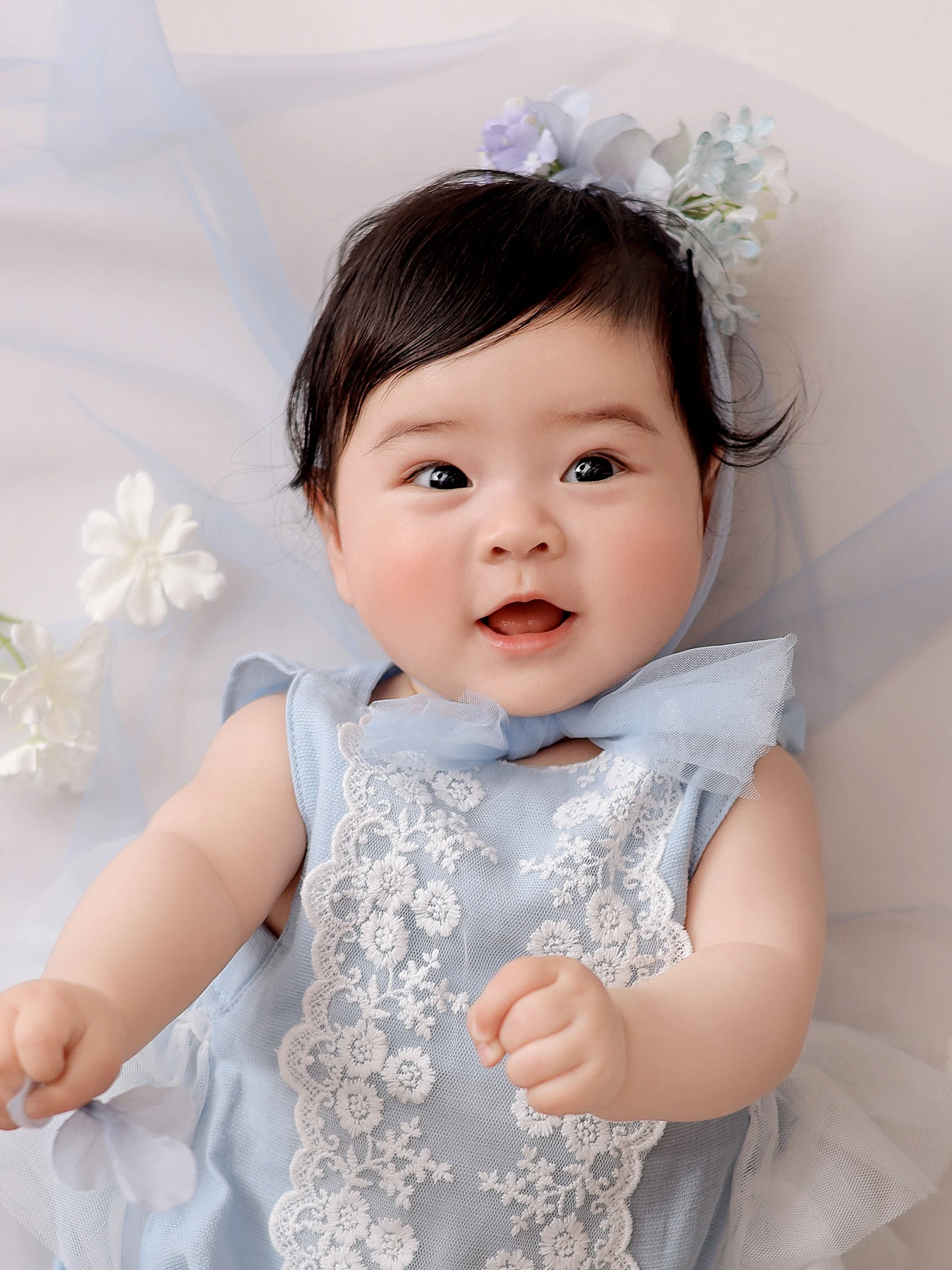 Childrens photography clothing blue series babys hundred day and one year photos clothing girls art photos clothing props bebê