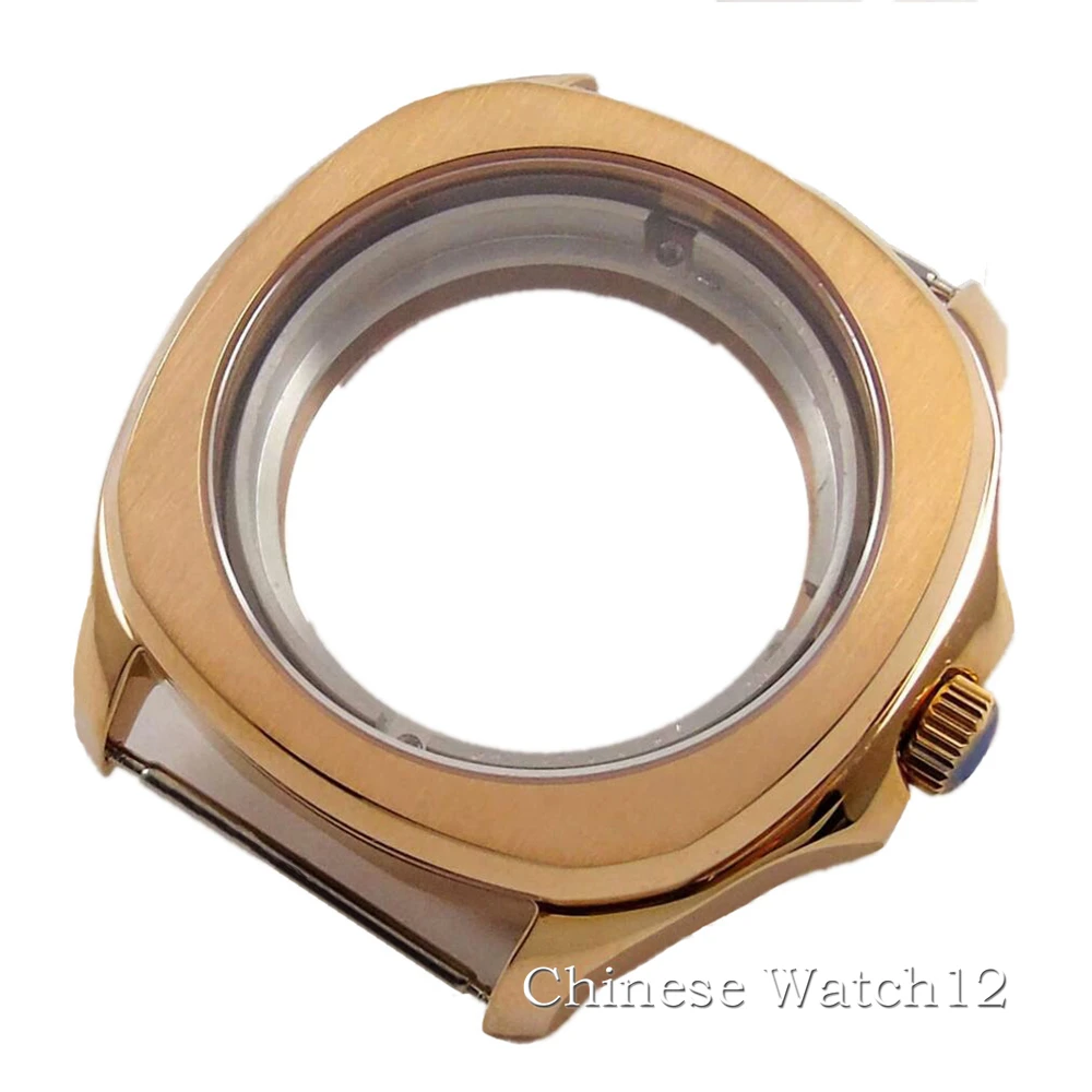 

New 40mm Sapphire Glass rose gold Watch Case Fit NH35 NH36 ETA 2836 MIYOTA 8215 MINGZHU DG 2813 3804 Movement