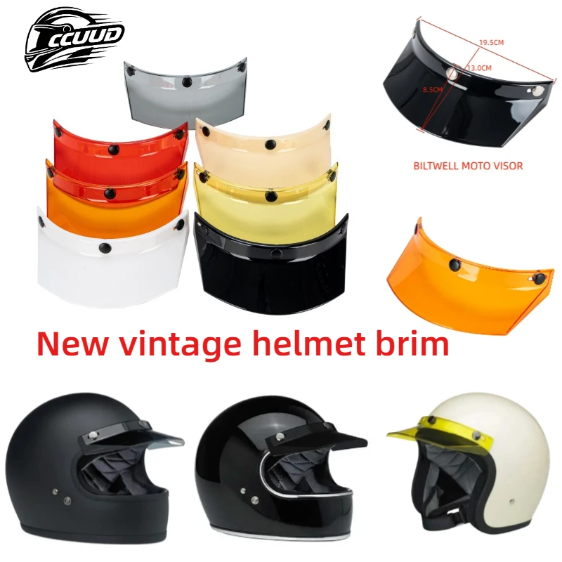 Suitable for MOTO 3 Brim. Compatible with BILTWELL MOTO VISOR Vintage Helmet Visor. New Style Motorcycle Helmet Brim