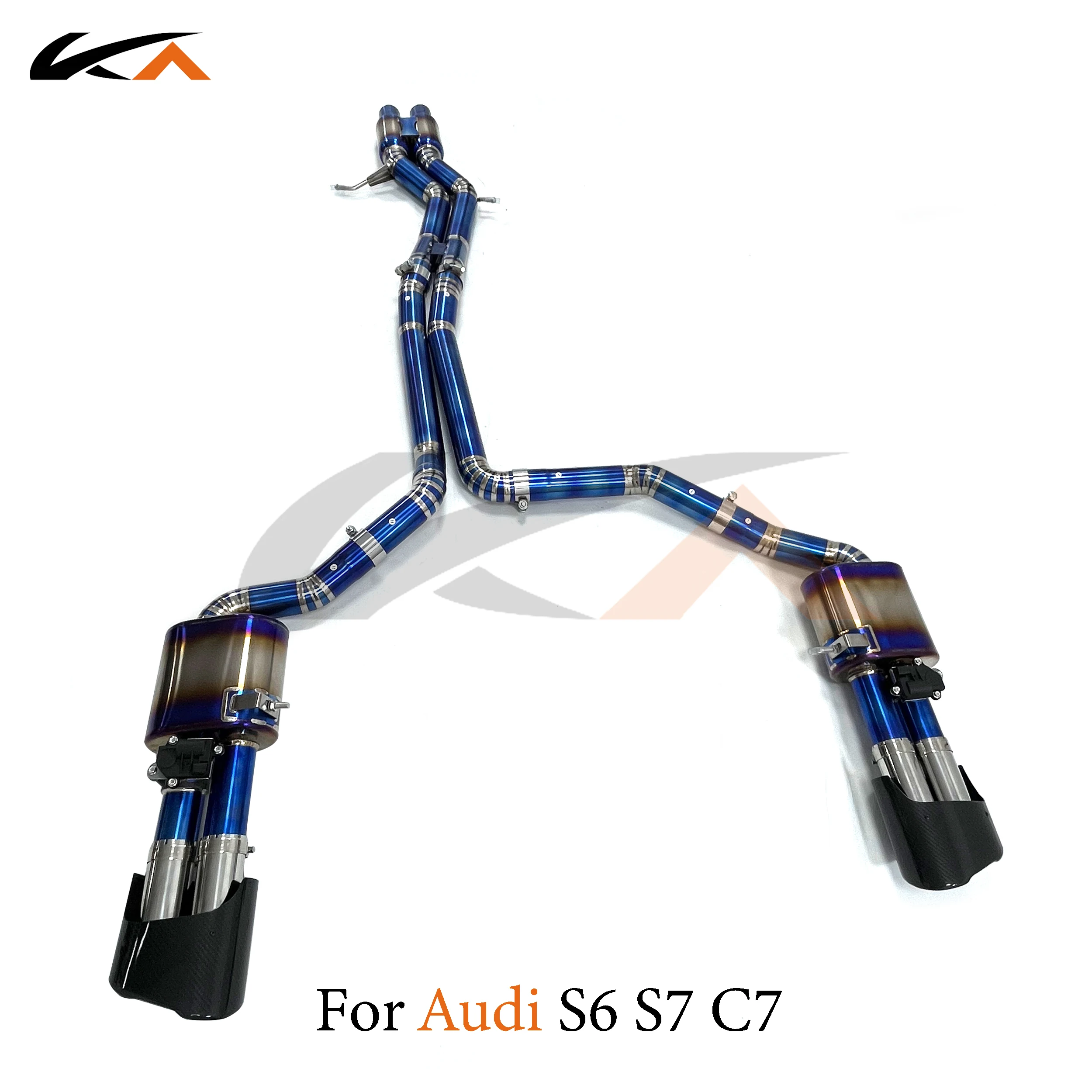 KA Tuning exhaust system titanium alloy catback for Audi S6 S7 C7 4.0T performance parts muffler valve