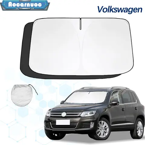 앞 유리 차양-UV 반사 열 실드, 폭스 바겐 Tiguan 5N AD1 AX1 MK1 MK2 2007-2022 용 프리미엄 자동차 바이저 커버