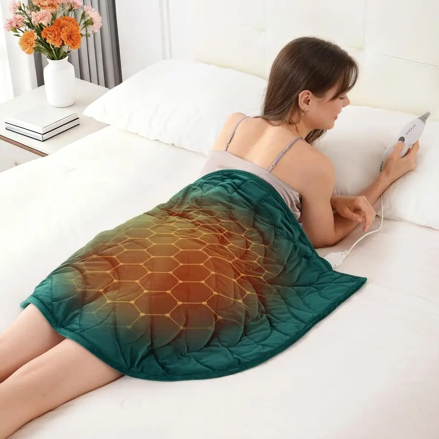 

Weighted Heating Blanket 7 lbs, 26 x 35 Large Size Weighted Heating Pad for Back Shoulder Abdomen, Soft Electric Heated Blankets