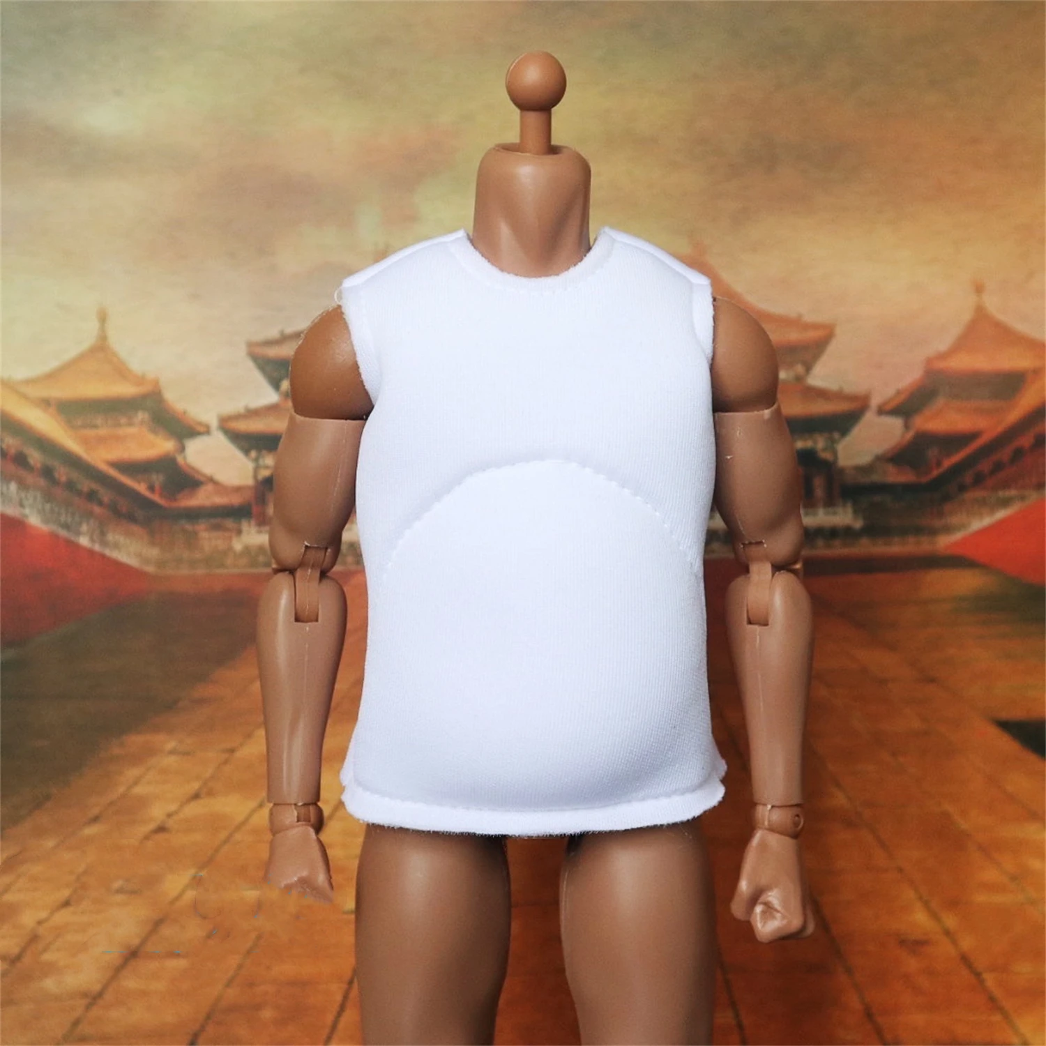 ملابس داخلية للرجال مقاس 1/6 بدون أكمام موديل علوي تناسب شخصية الحركة مقاس 12 بوصة