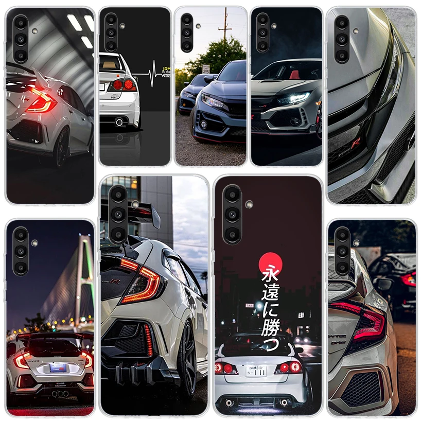 JDM Type R Civic Sport Car Phone Case For Samsung Galaxy A14 A15 A13 A12 A54 A55 A53 A52 A34 A35 A33 A32 A24 A25 A23 A22 A04S A0