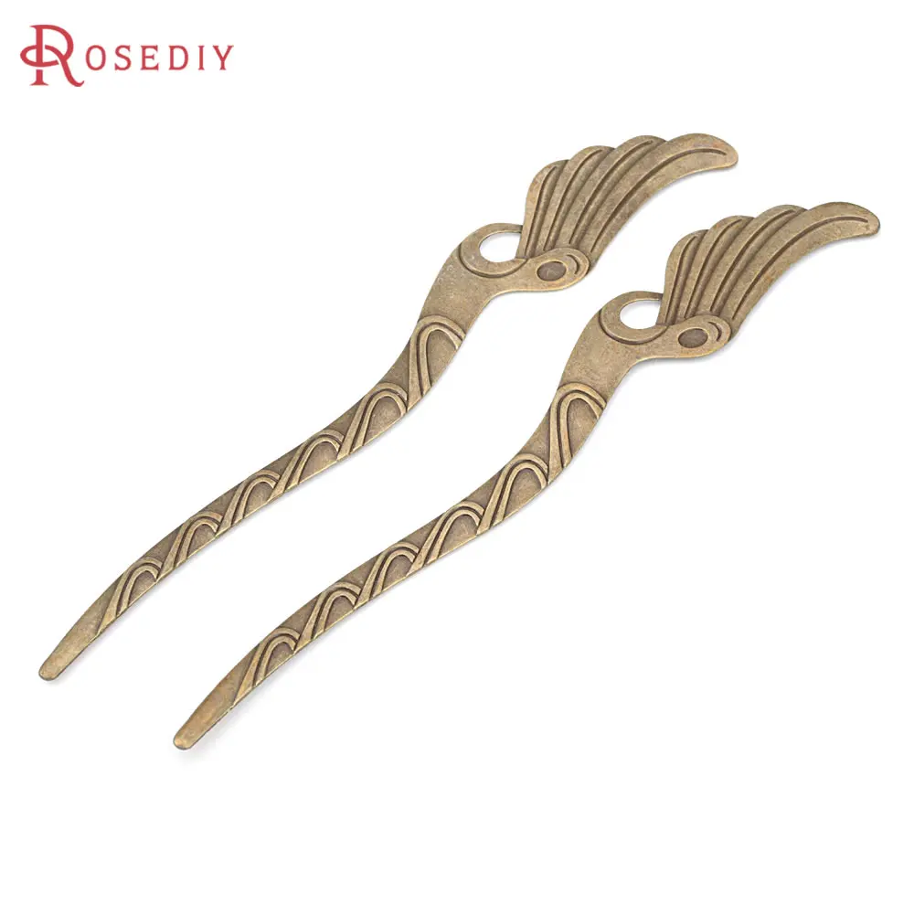 5PCS Antique Bronze Vintage Style Zinc Alloy Wing Bookmark & Hairpin Diy Jewelry Making Supplies Hair Accessories for Women