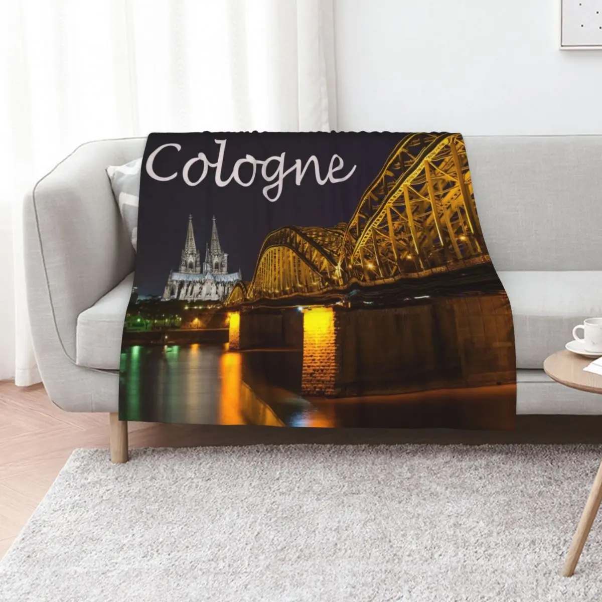 Cologne Cathedral at Night - Stunning Photograph Throw Blanket Hair Fashion Sofas cosplay anime Decoratives Polar Warm Blankets