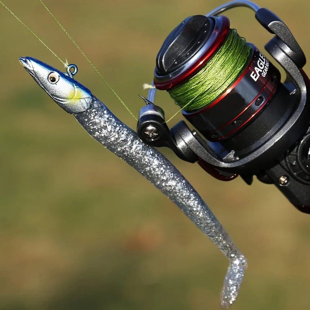 5er-Set Leuchtende Crazy Fish Soft Jigköpfe 10g 11cm Schwing-Swimbait T-Tail Köder für Weitwurf-Meeresangeln – Gewichts-Köder-Kit – Detail 6