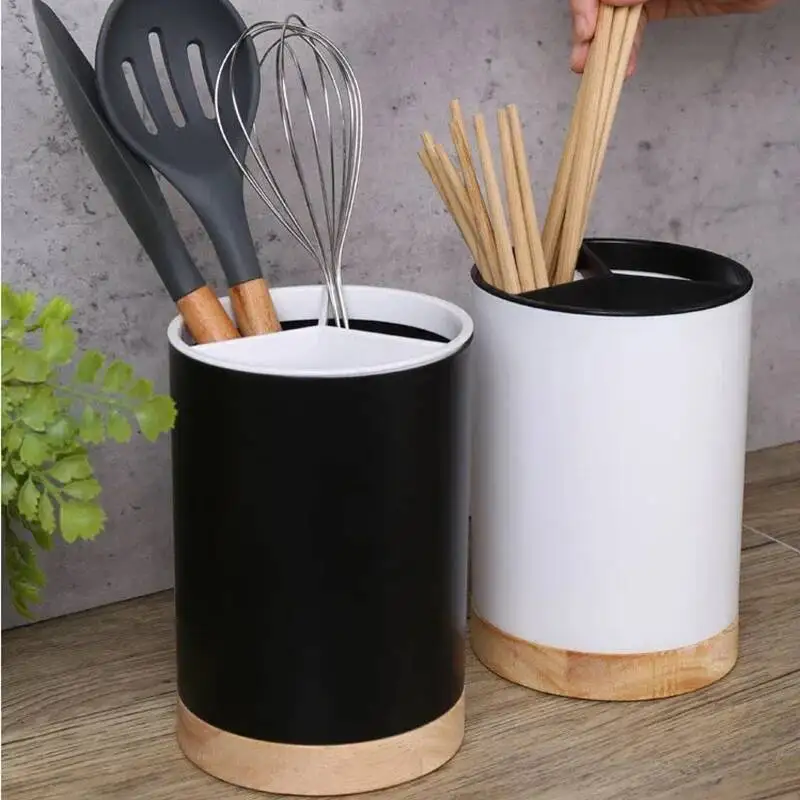 

Utensil Holder Cutlery Drainer Tableware Bucket Plastic Spoon Chopstick Storage Rack Detachable Kitchen Tools