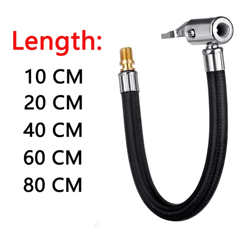 Car Tire Inflator Hose Inflatable Air Pump Extension Tube Adapter Twist Tyre Connection Locking Air Chuck for Bike Motorcycle