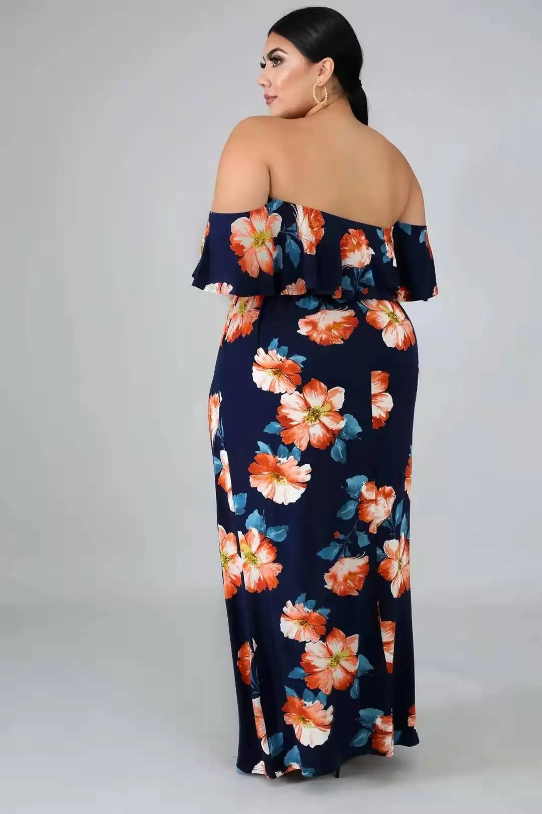 2022 venda quente plus size sexy fora do ombro maxi vestidos longos para mulheres atacado china