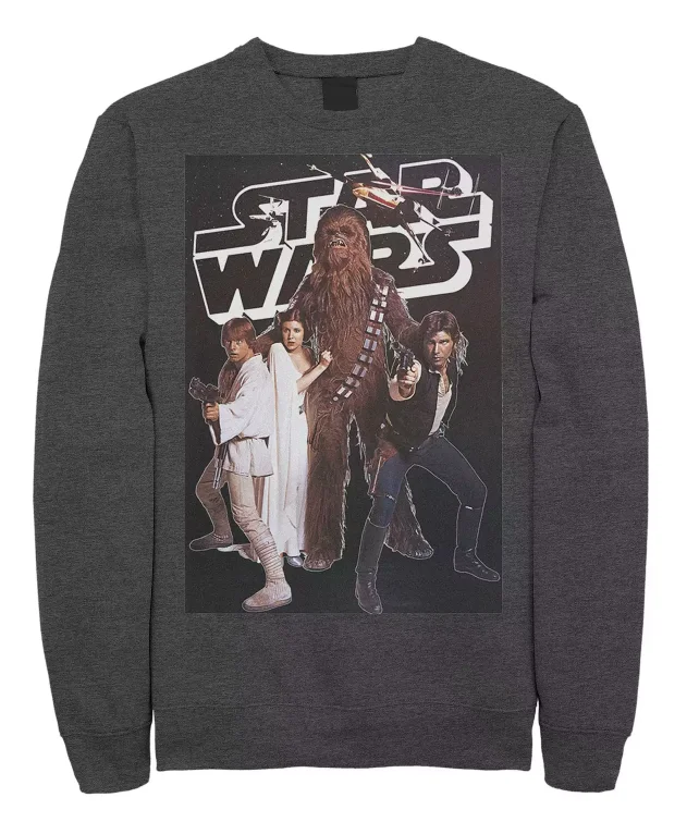 Sci-fi Star Wars Autumn and winter daily round-neck hoodie for men and women, sci-fi printed and fleece pure cotton hoodie
