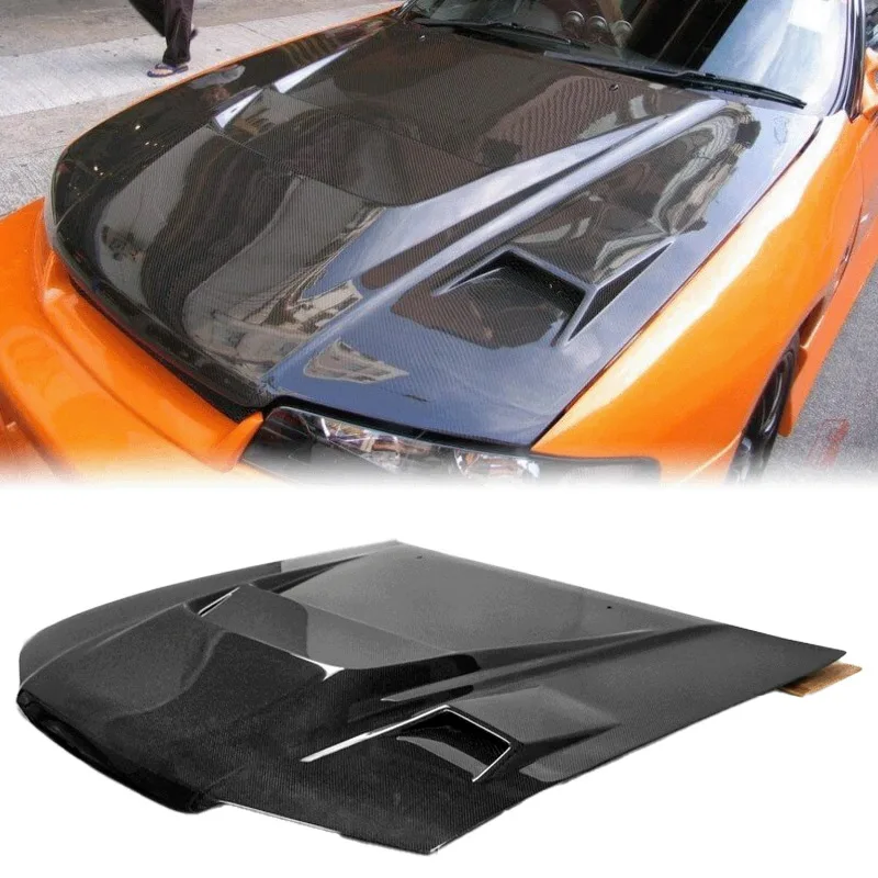 High Quality Vented Hood Real Carbon Fiber Fit for NISSAN SKYLINE R33 GTST AB Type for GTS Spec 2 Fitment