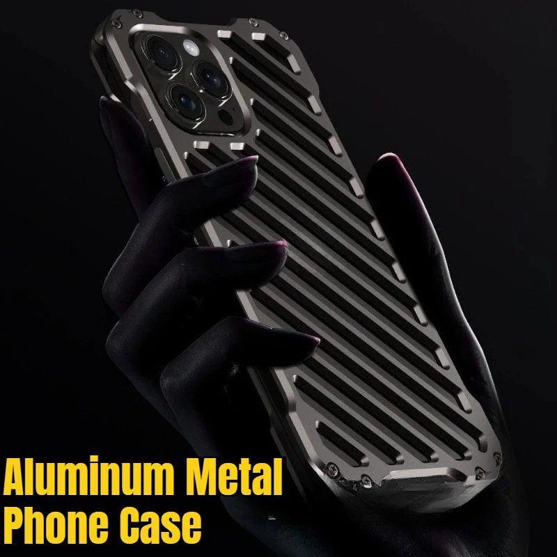 

Для IPhone 15 Plus Pro Max сверхмощный защитный винтовой бампер противоударный чехол с защитой от царапин высококачественный алюминиевый металлический чехол для телефона