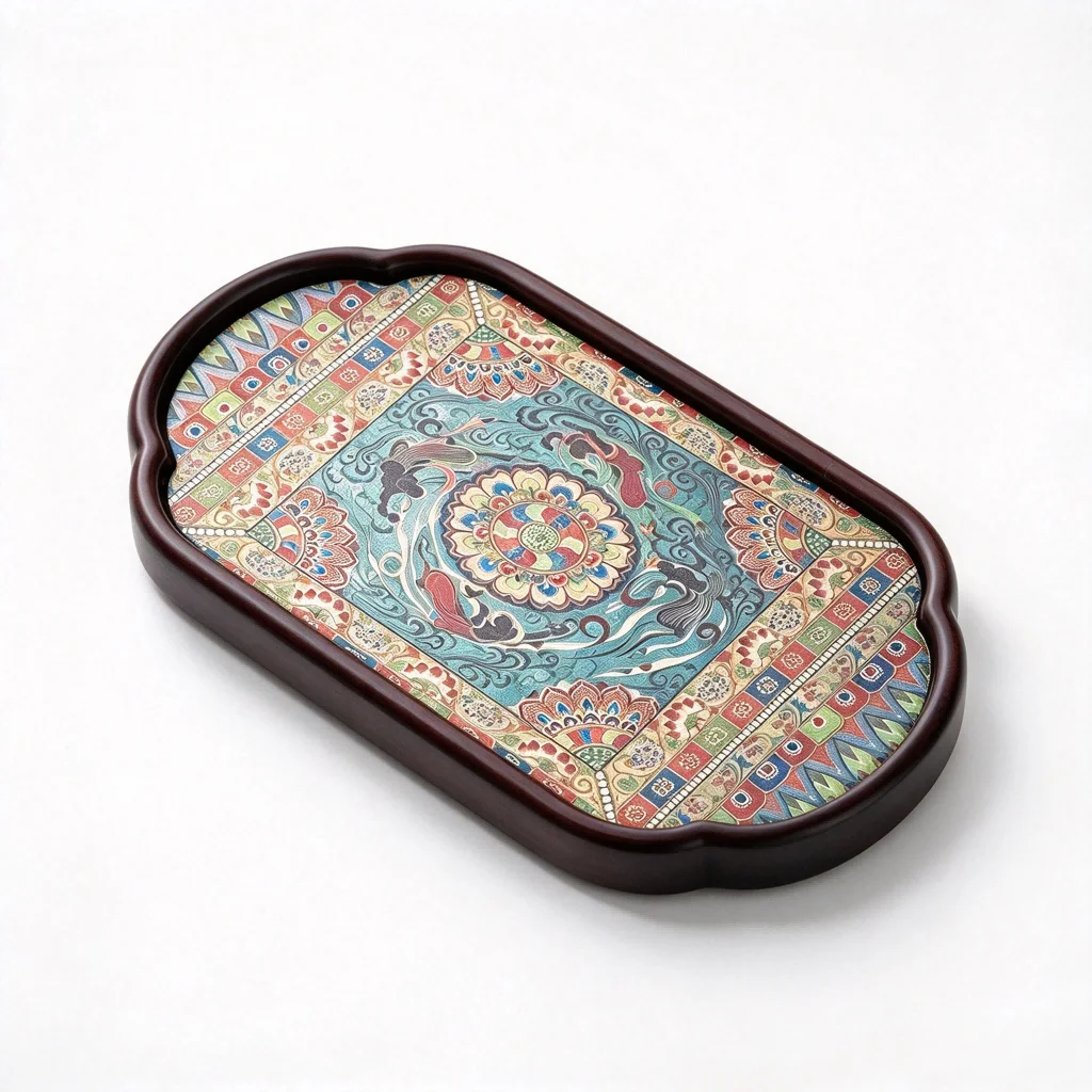 Bohemian Style Lotus Caisson Ceiling Pattern Absorbent Teapot Coaster Quick Dry Dry Brewing Tray  Kung Fu Tea Tray Chinese Tea