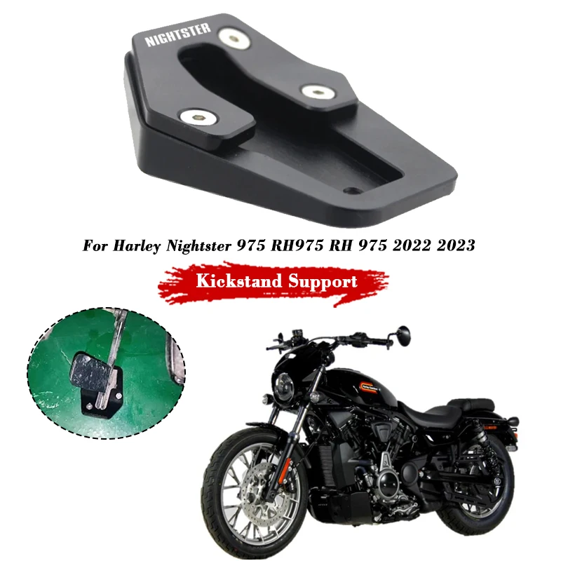 

Fit For Harley Nightster 975 RH 975 RH975 2022 2023 Motorbike Accessories Kickstand Foot Side Stand Extension Pad