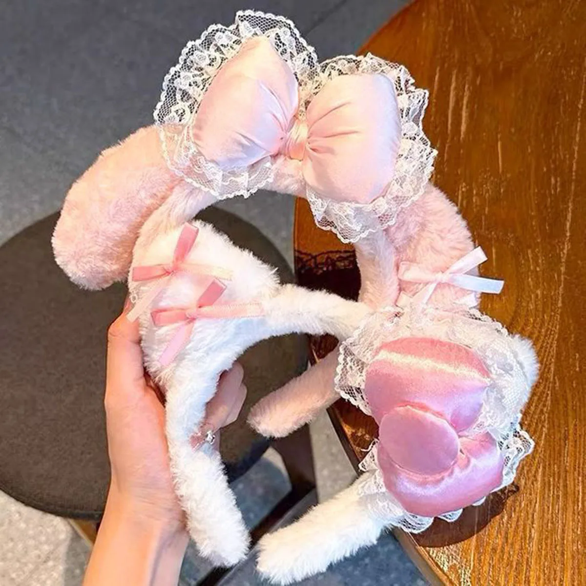 لطيف الكرتون سانريو الدانتيل عقال مرحبا كيتي Kuromi الأزياء إكسسوارات الشعر فتاة حلوة لوليتا أفخم القوس غطاء الرأس