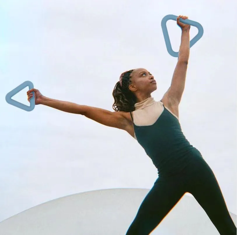 

Лидер продаж, новый дизайн, треугольное кольцо для фитнеса, железное кольцо для йоги с силиконовым покрытием для силовых тренировок, бесплатные весы