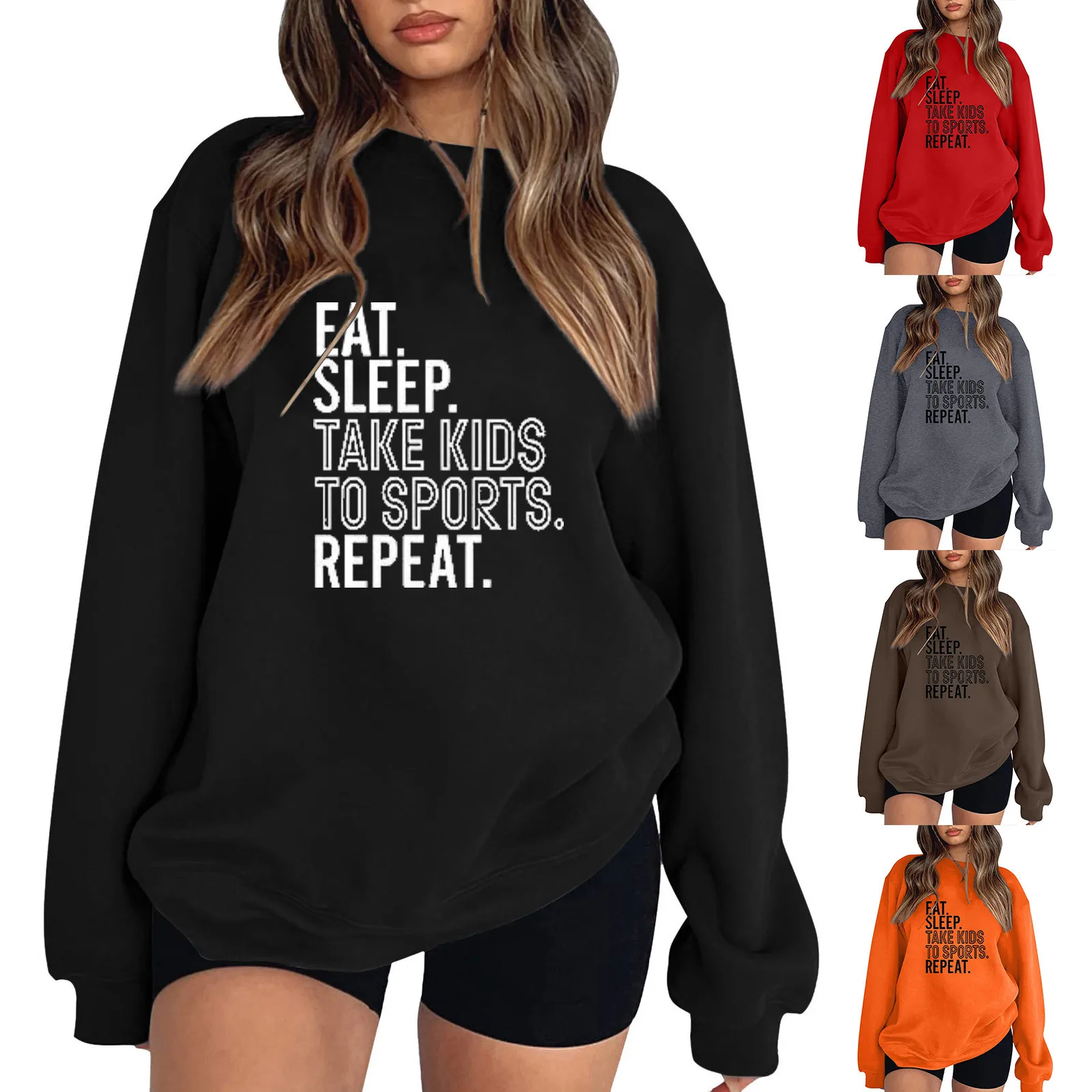 

Fall Winter Letter Print Sweatshirt Women Loose Casual Oversized Pullover Top Streetwear Fashion Ladies Autumn Clothing 2023