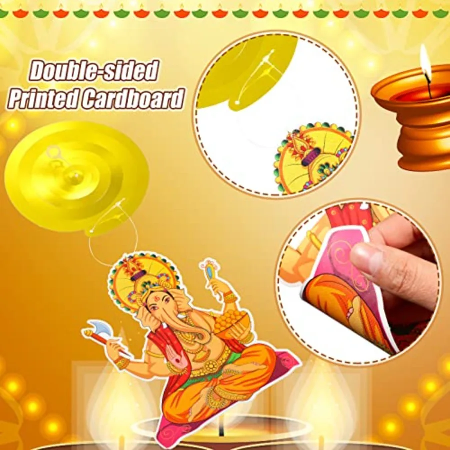 كلابي 51 قطعة زينة حفلات ديوالي السعيدة معلقة دوامة ديبافالي نافذة الباب معلقة زخرفة ل ديوالي ديبافالي ليغ الهندي #4