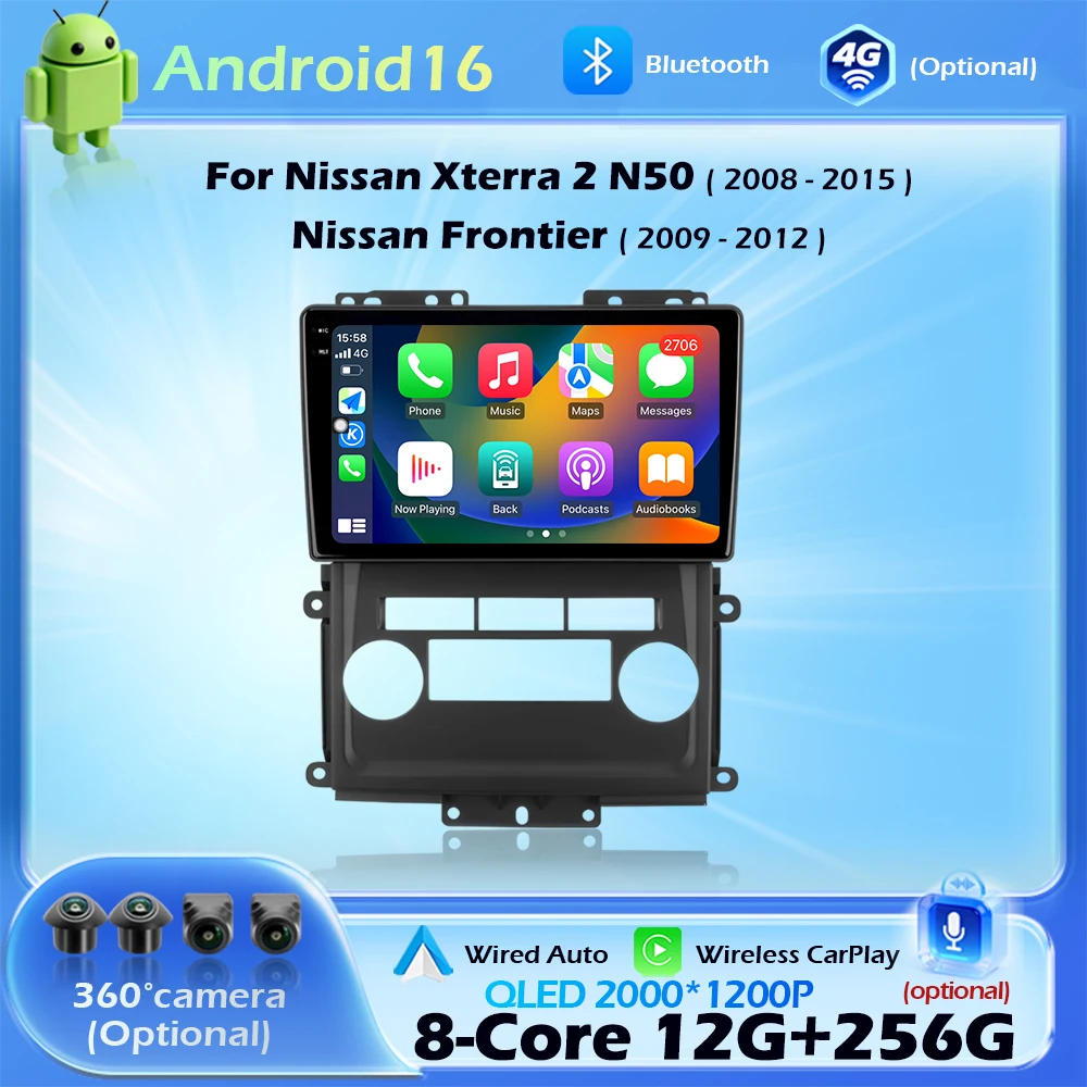 

Android 16 For Nissan Frontier 2009 - 2012 For Nissan Xterra 2 N50 2008 - 2015 Car Radio Multimedia Video Player Navigation GPS