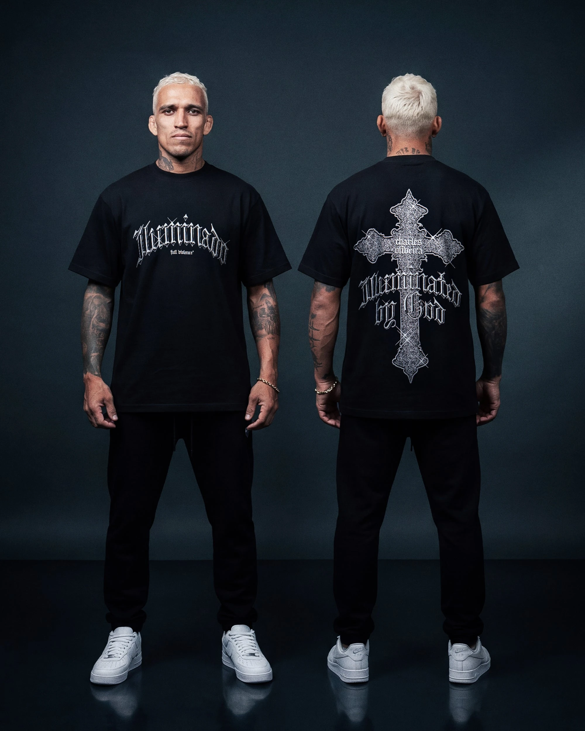 Charles Oliveira Iluminado Tee Men Women's Summer New Loose Casual Sports Top Octagonal Cage MMA Fighting Boxing Training Jersey