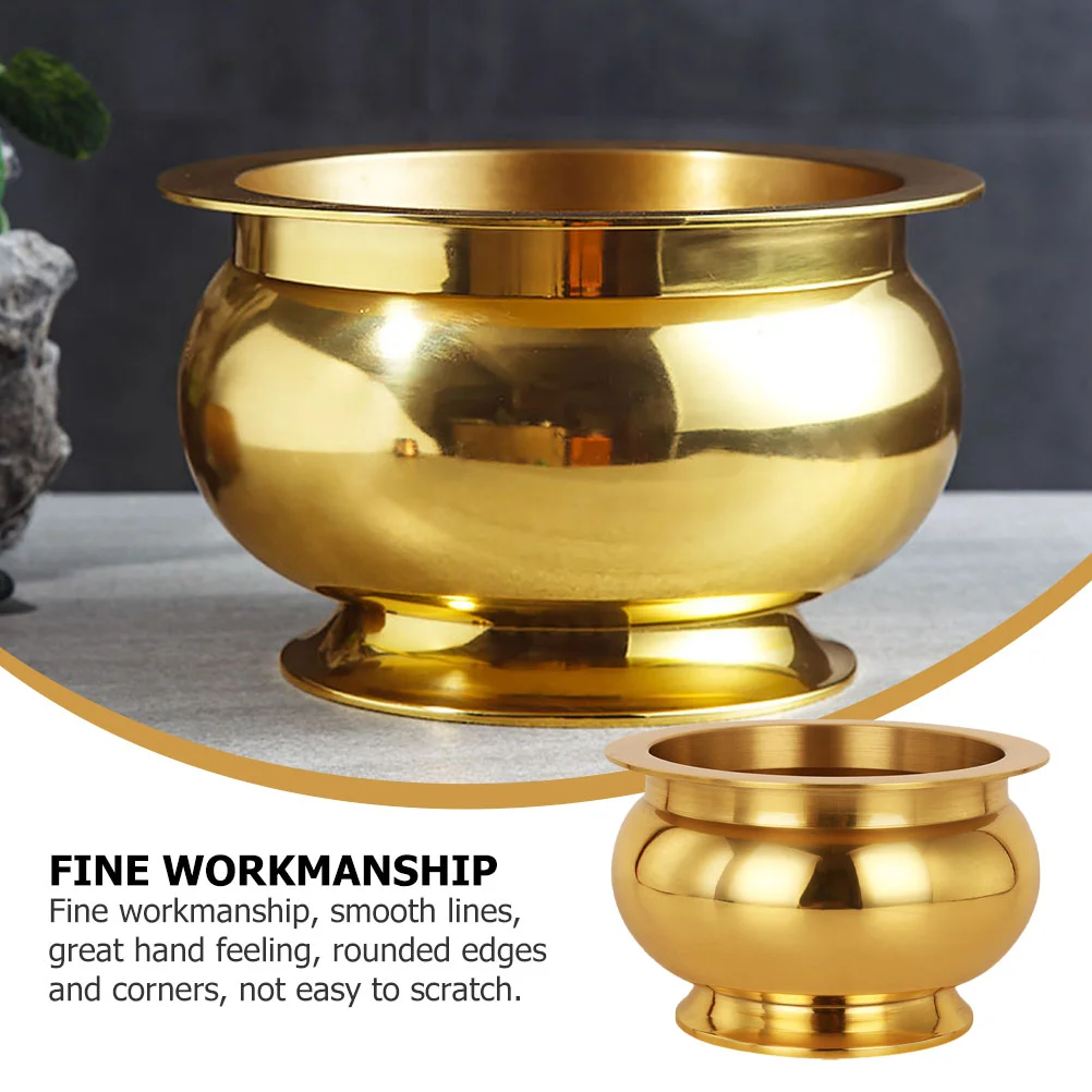 Incense Burner Censer Container Religious Copper Desktop Delicate Buddhism Round Shape Holder