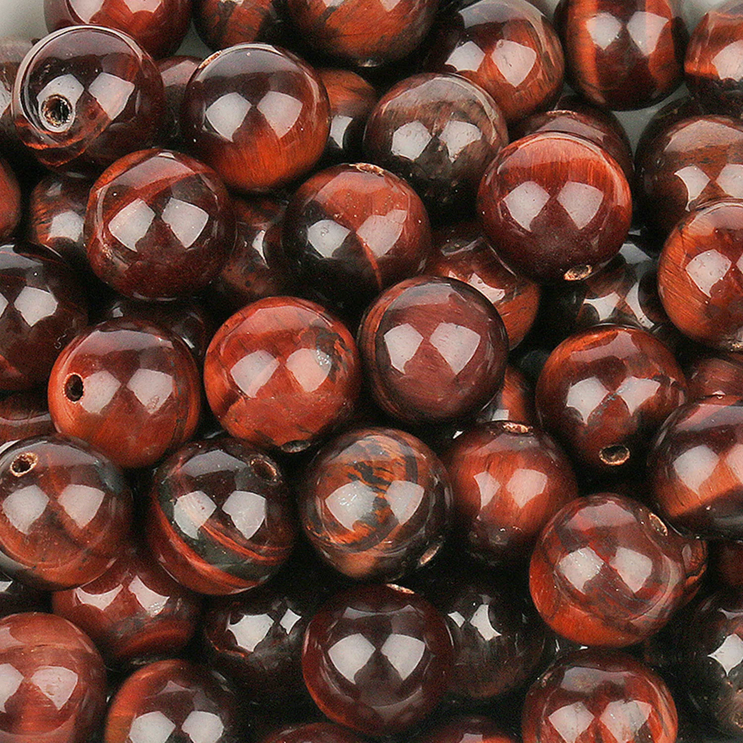 Großhandel Rote Tigerauge-Steinperlen 4-12mm Runde Lose Perlen für Schmuckherstellung DIY Armband-Zubehör – Detail 1