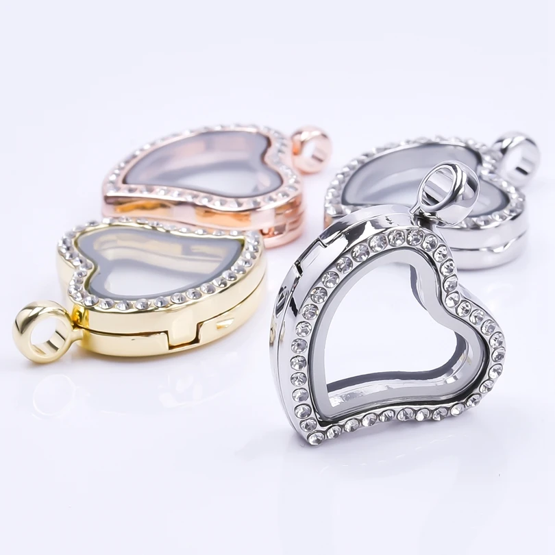 

Vintage Handmade Heart Locket Charms For Jewelry Making Women/Men Pendant Metal Alloy Floating Charm Glass Cage Girl Accessories