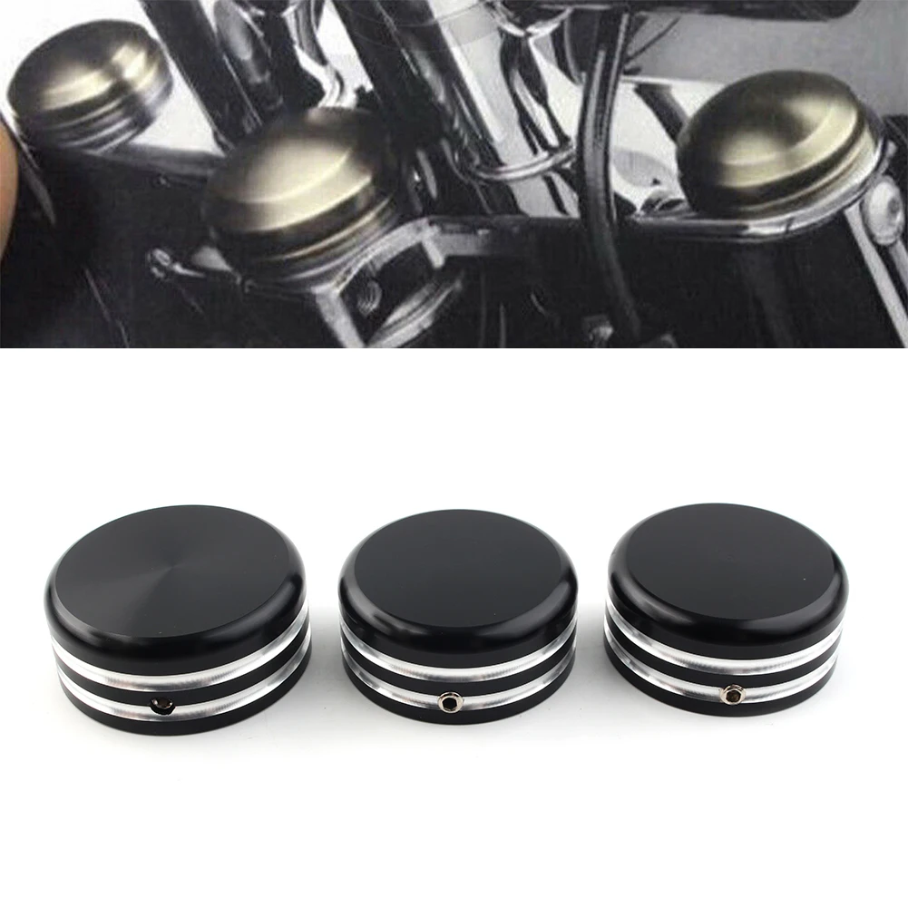 Black Motorcycle CNC Upper Fork Stem Nut Cap Cover for Harley Sportster 883 Iron Low XL883L FLSTC FXDS FXDL FXD FLS 1995-2005