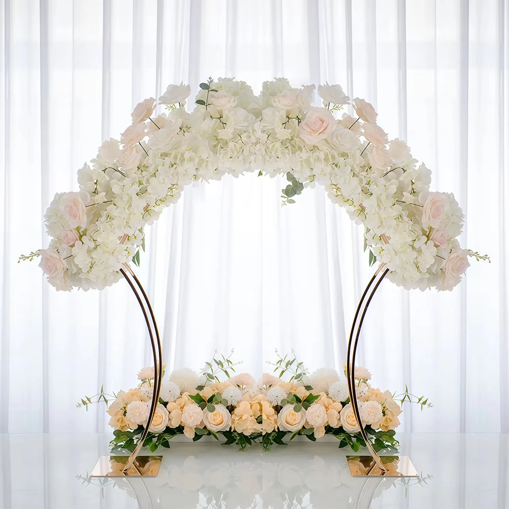 5/10 Stück Goldene Metall-Blumenständer, Elegantes Tisch-Centerpiece für Hochzeitsfeier im Freien – Detail 2