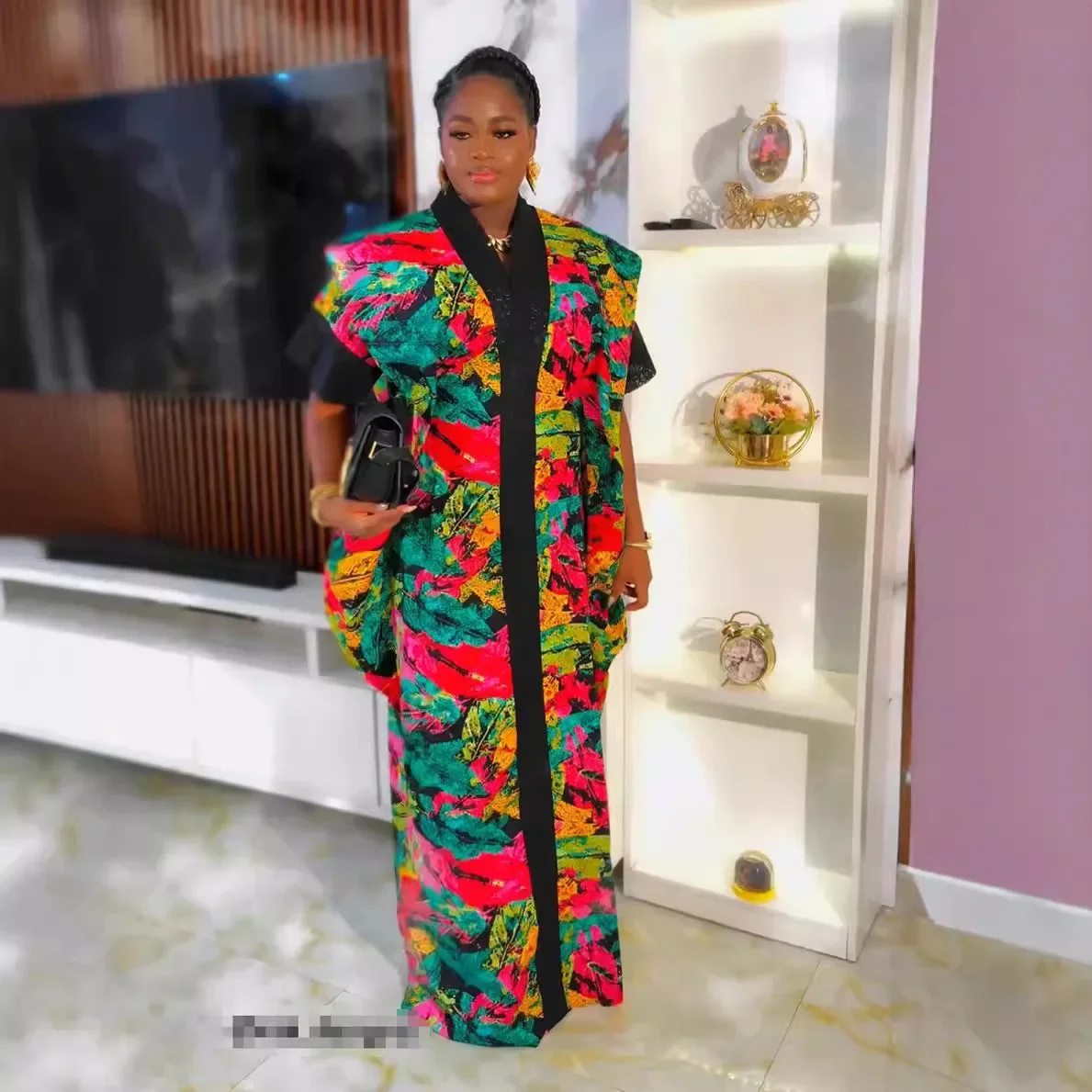 African Dresses for Women Elegant Africa Clothes Dashiki Ankara Sequin Outfit Gown Kaftan Muslim Wedding Party Long Maxi Dress