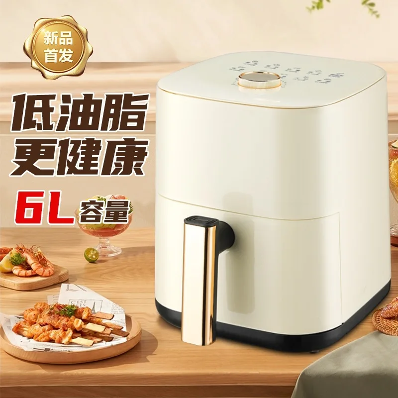 6L Air fryers household multifunctional electric fryer smart household touch large capacity oil-free smoke visual fryer oven