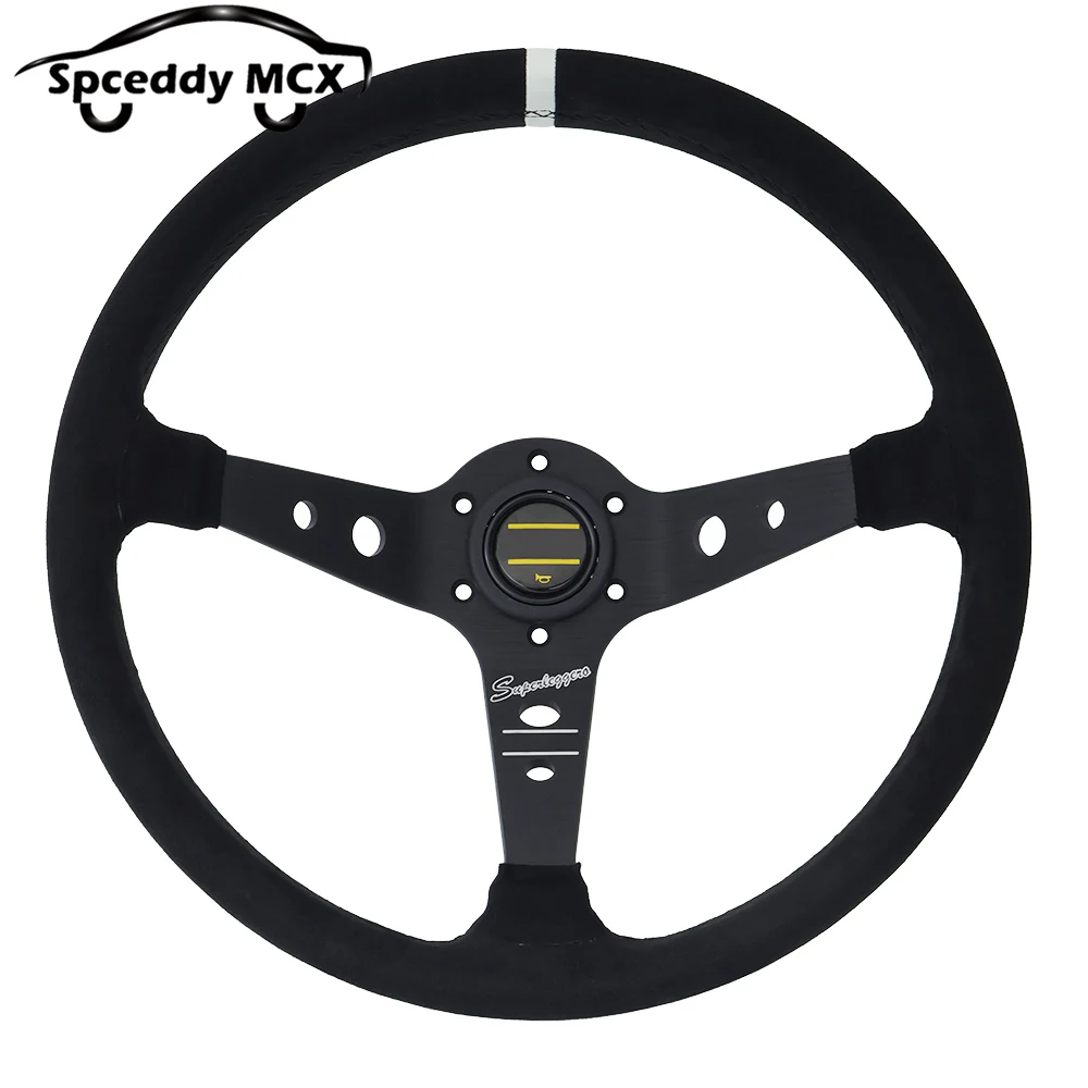 

14inch 350mm Suede Racing Steering Wheel Universal JDM Car Sport Steering Wheel Deep Dish