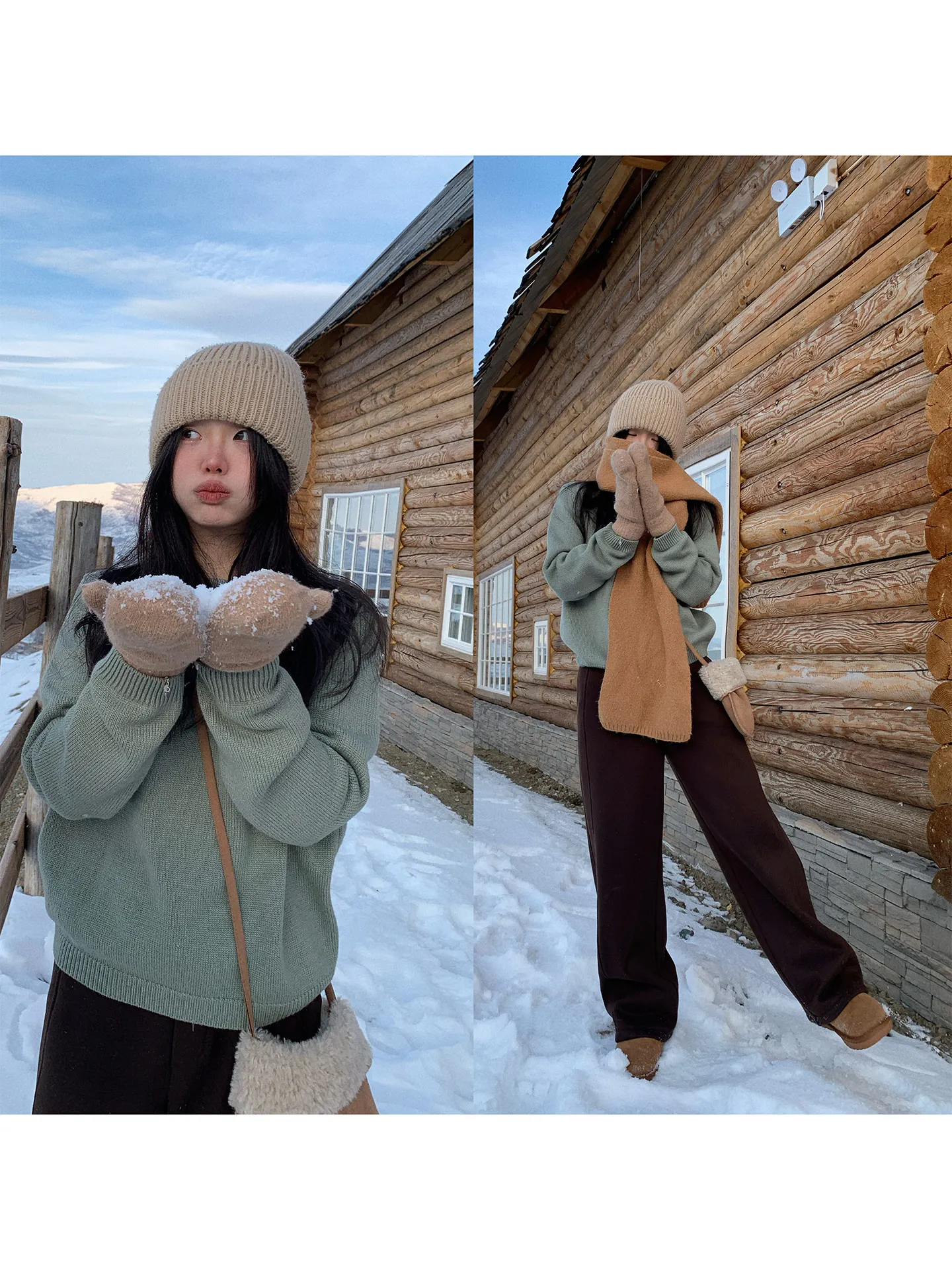 

Morandi Color round Ne Pullover Sweater ort Sle Knitted Top for Women Retro Vintage Straight Tube Long Sve