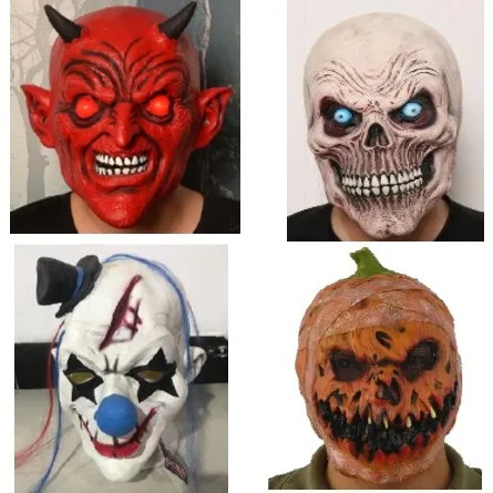 

Halloween Party Horror Headgear Demon Horn Mask Witch Pumpkin Skeleton Clown Latex Headgear Play