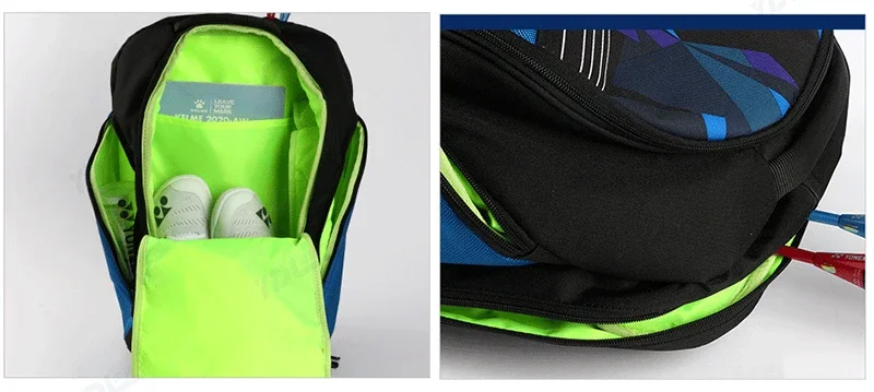 Yonex-mochila de bádminton 2022 auténtica, bolsa deportiva multifuncional con compartimento para zapatos, soporta hasta 3 raquetas